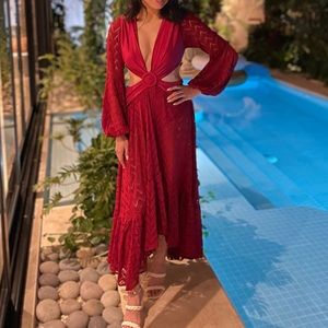 PATBO Red Cutout Dress